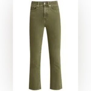 Veronica Beard Carly Kick Flare High Rise Jeans size 26 Army Green